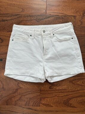 Old Navy White Denim Cuffed Jean Shorts